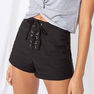 Chiara Lace Up Short in Black